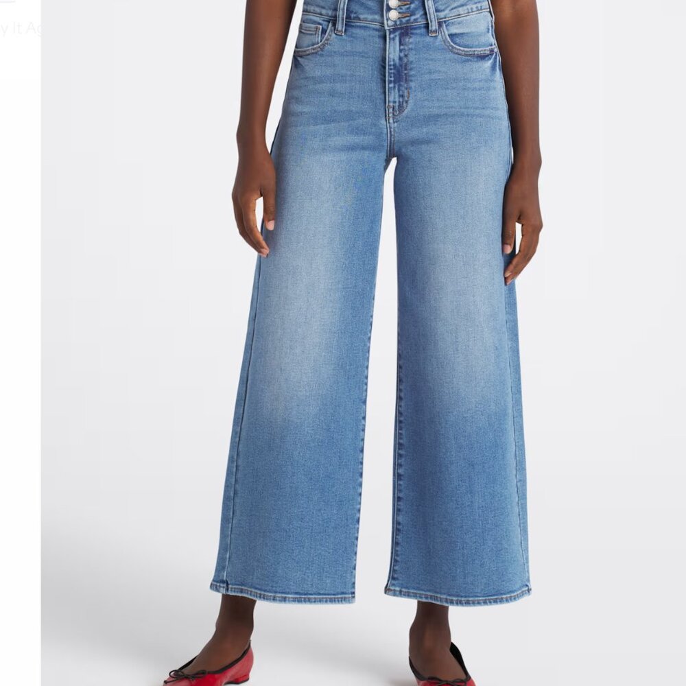 Just USA Palmer Slim Double Button Wide Leg Jean - Size 6 - NWT